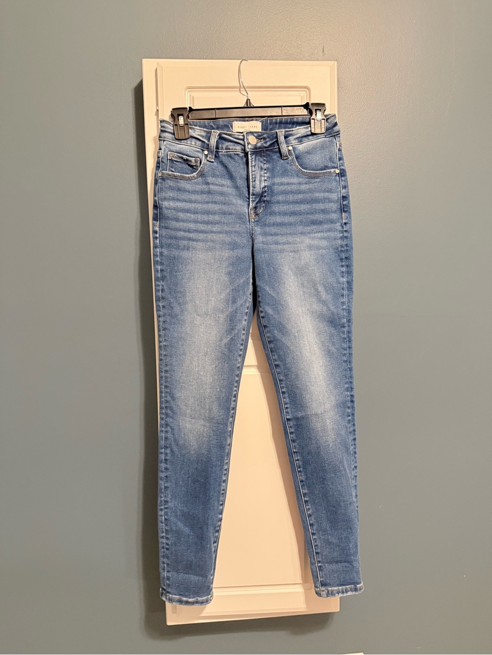Risen Jeans- Blue Skinny Jeans with Comfortable Stretch Waist